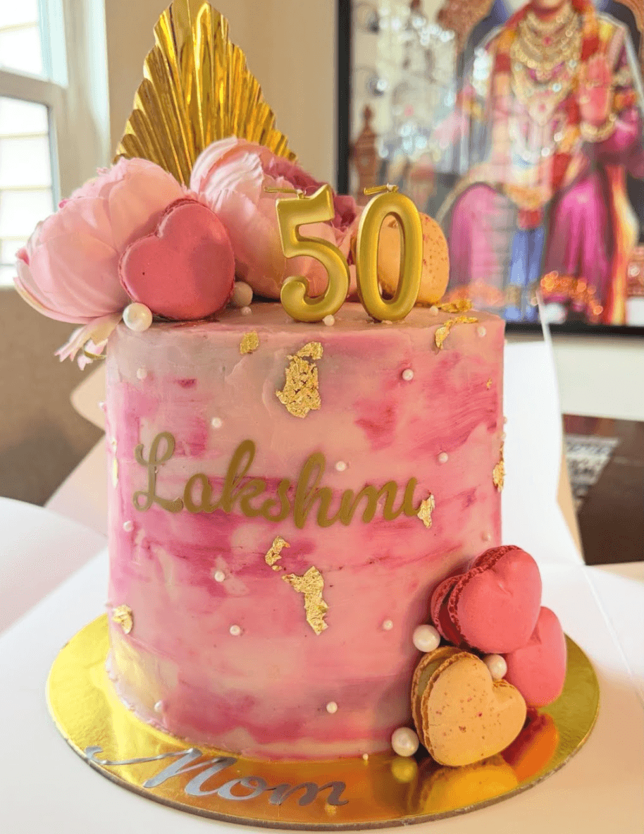 laksmi 50 birthday cake - custom eggless birthday cake by Cakes by Ashni